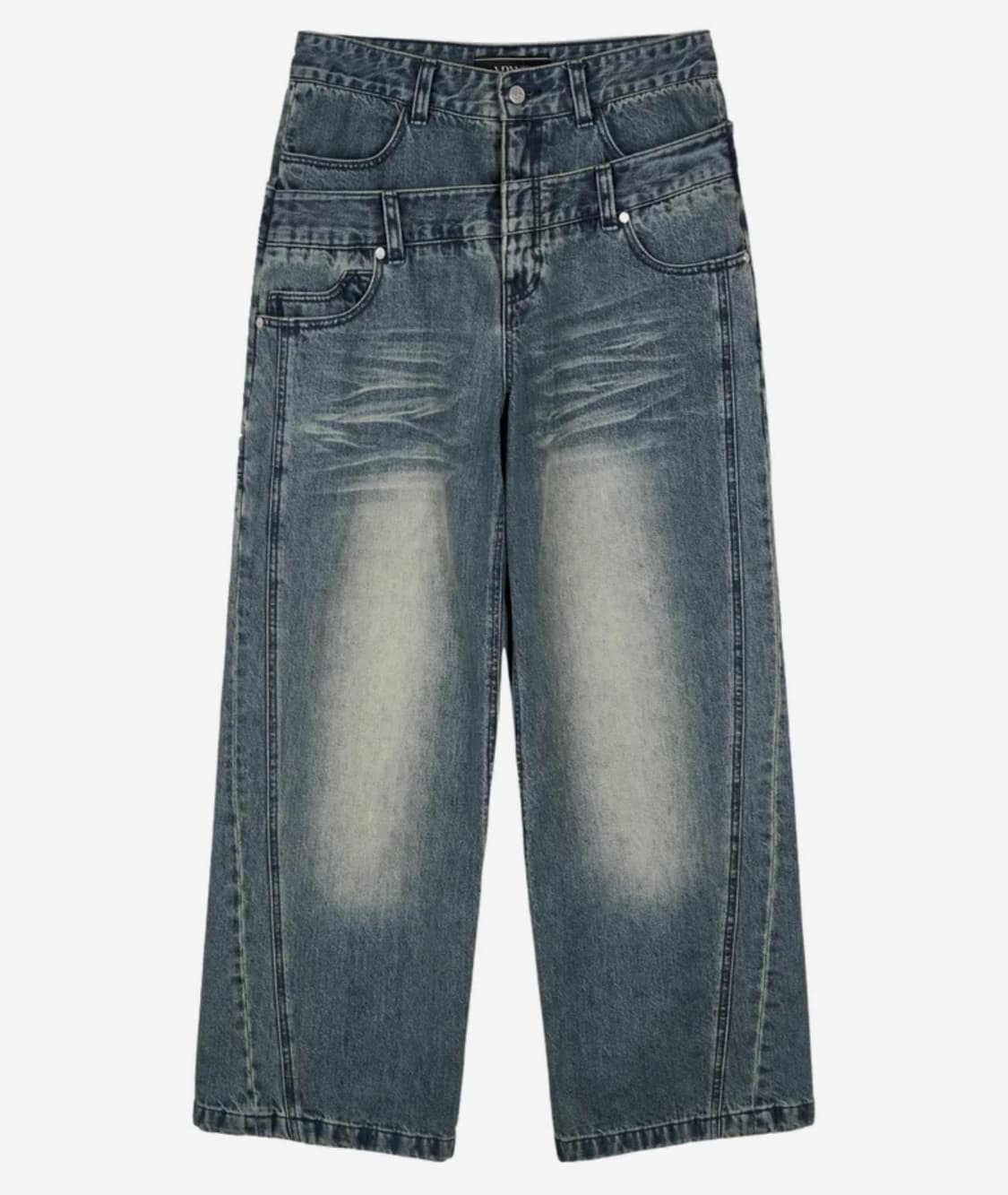 Layer Curve Denim Pants Indigo 상품이미지1