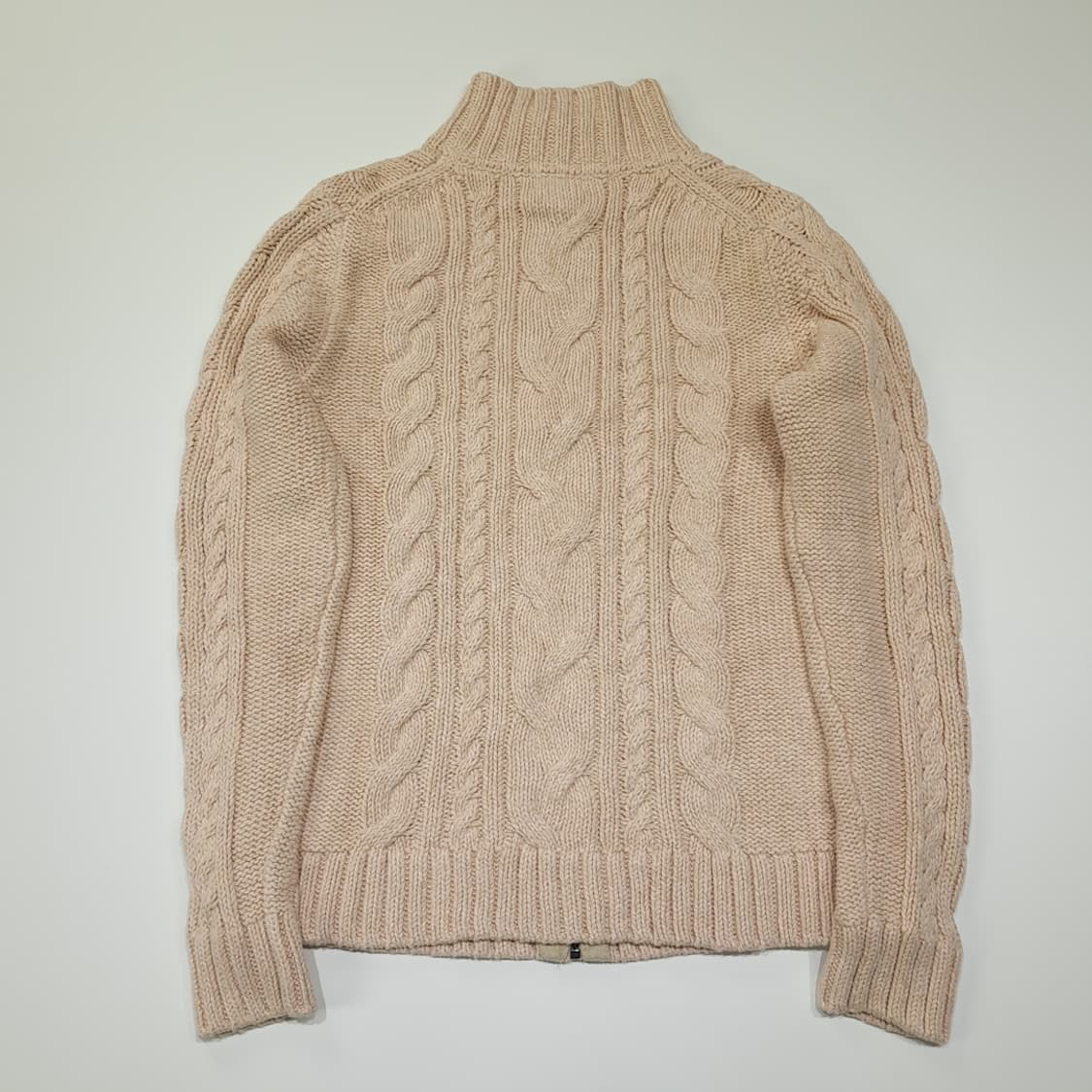 CL204 M 엘엘빈 코튼 케이블 오트밀 풀집업 니트 스웨터 상품이미지6