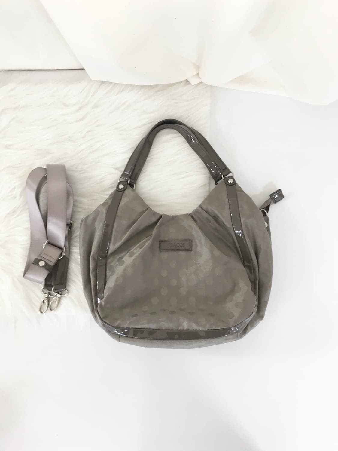 요지야마모토 ysaccs 베이지 도트 백 상품이미지1