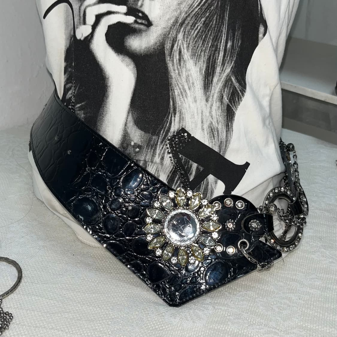 빈티지 큐빅 글로시 벨트 상품이미지5