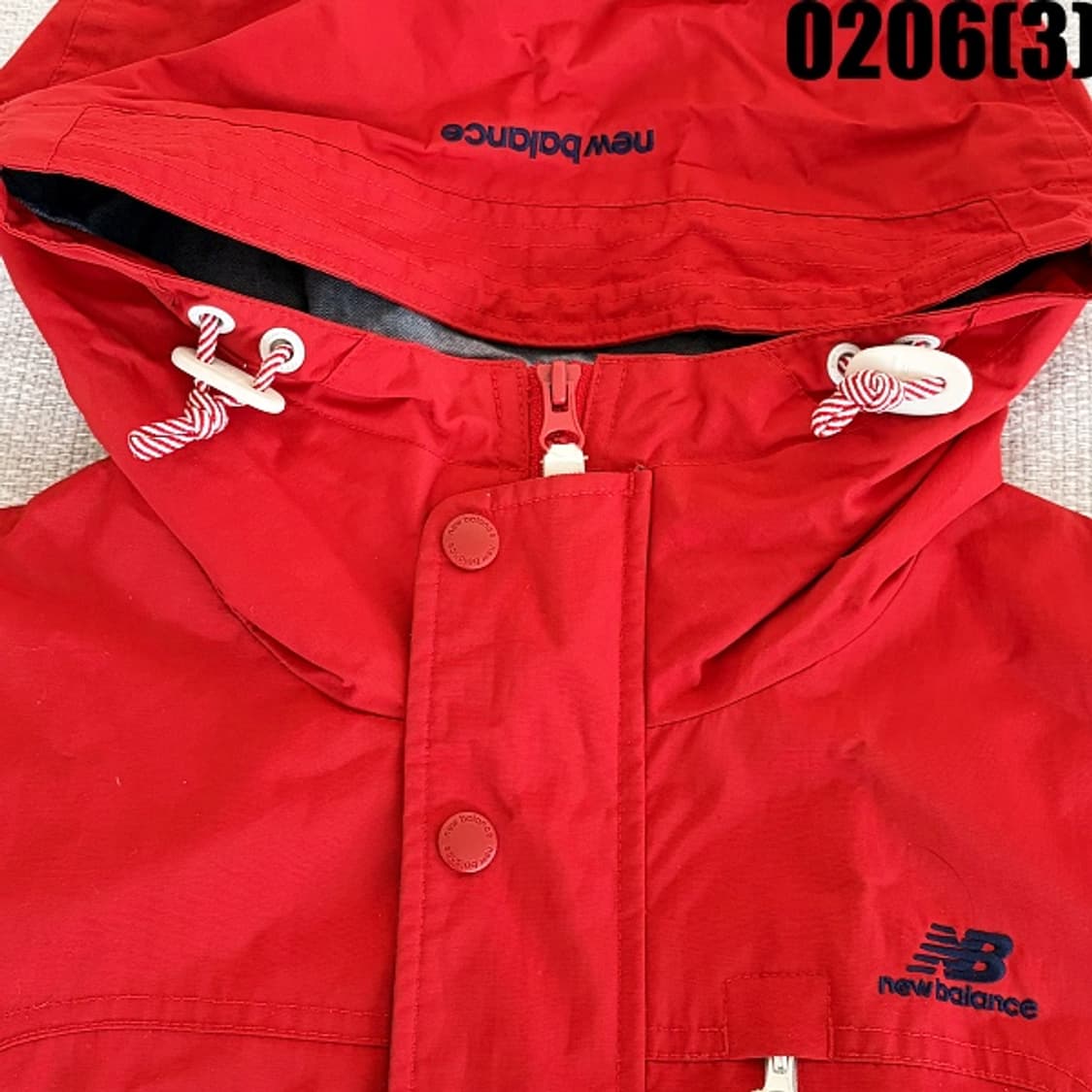 [85] 뉴발란스 키즈 여성 빨간색 후드 바람막이 자켓 0206(3) 상품이미지2