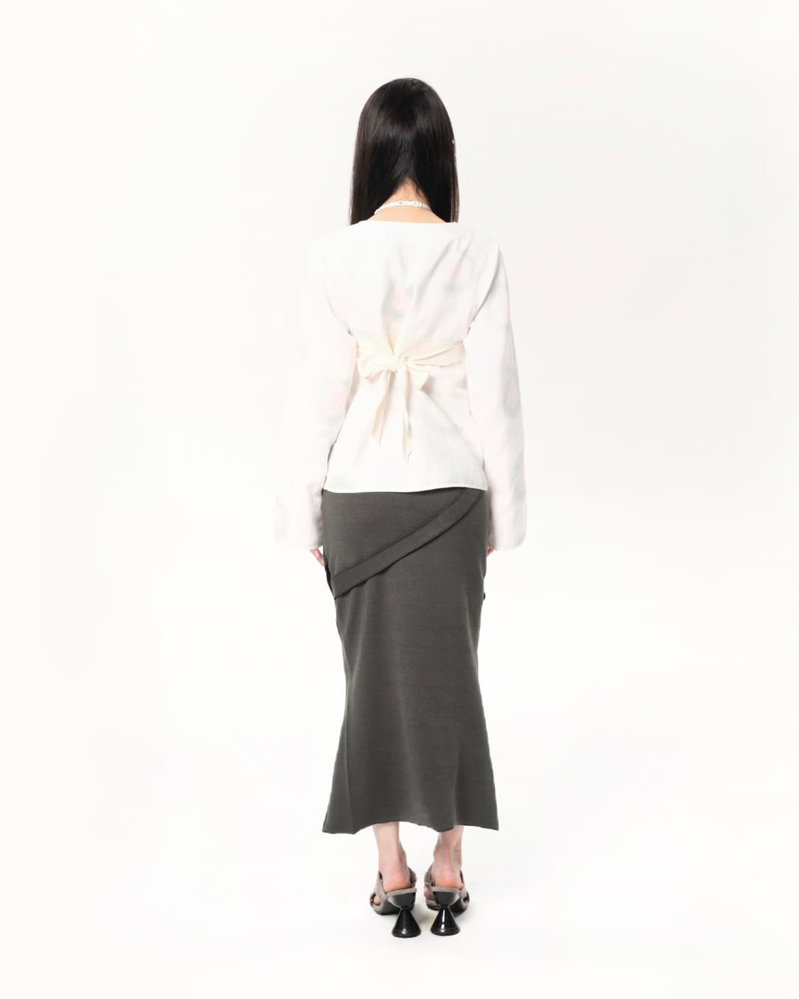 Oshigh Bandage Long Skirt Teal 상품이미지2