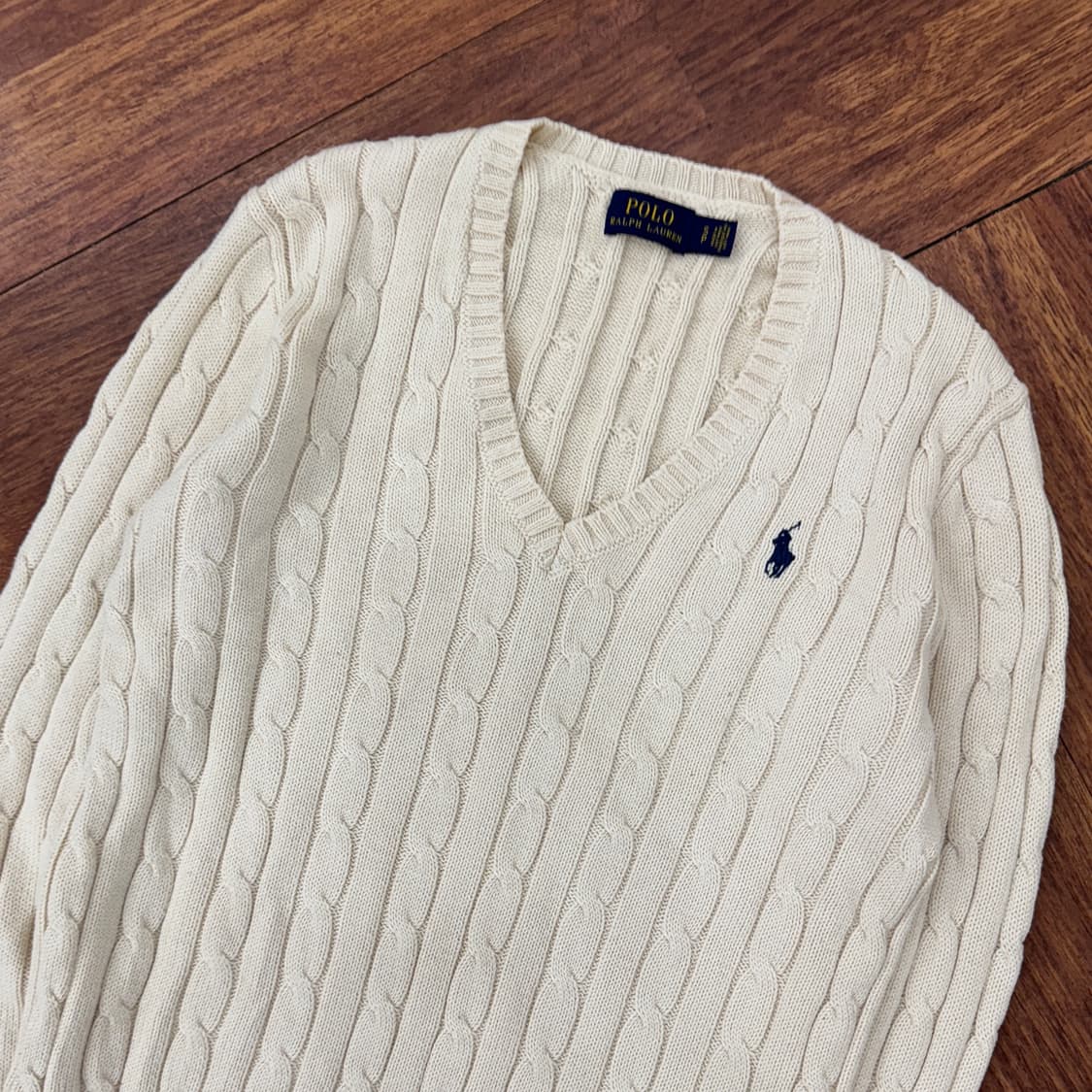 여성용  S 폴로 랄프로렌 케이블 브이넥 니트  상품이미지3