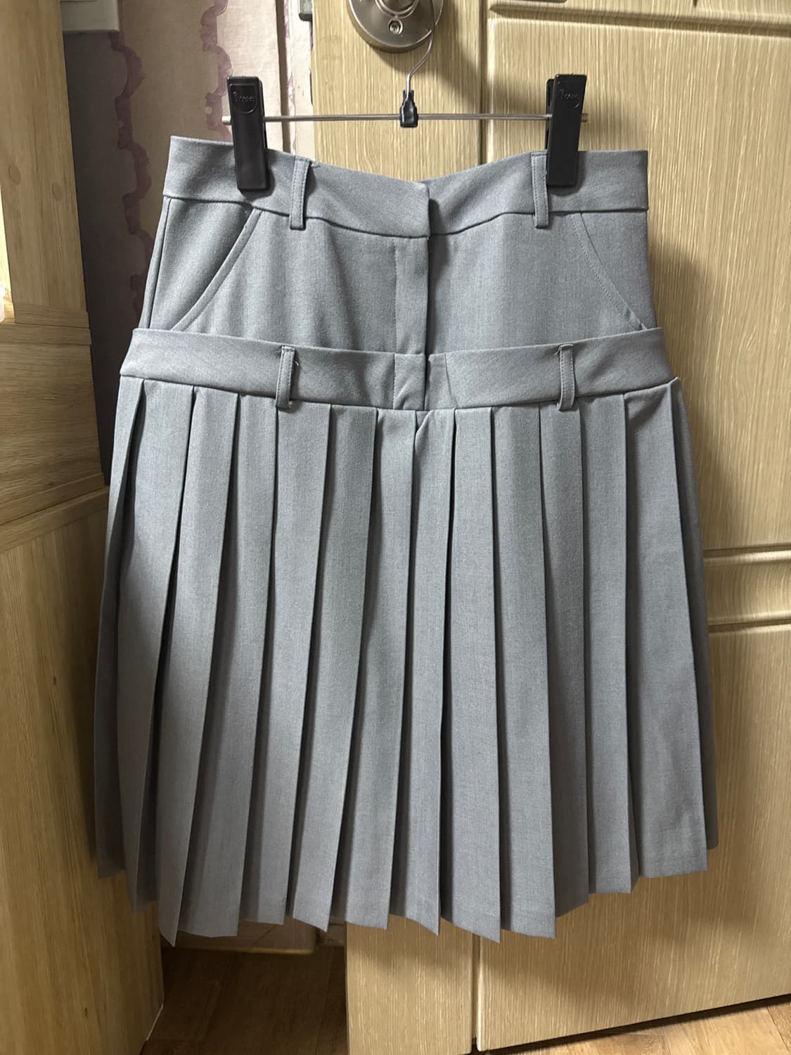 바이링 이중오비 스커트 새상품 S사이즈 그레이/네이비 상품이미지1