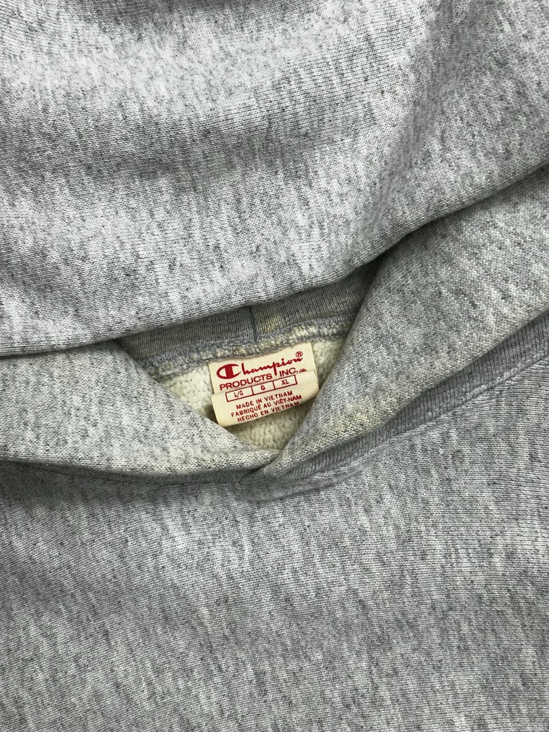 챔피온 라이트 그레이 빅로고 후드티 L 상품이미지5