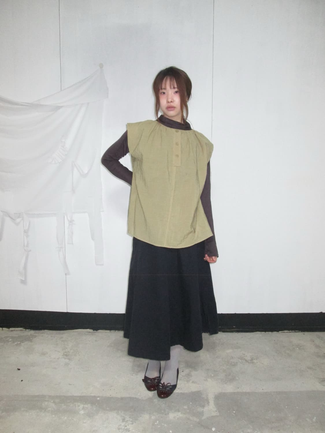 Vintage Button A-line Skirt 상품이미지2