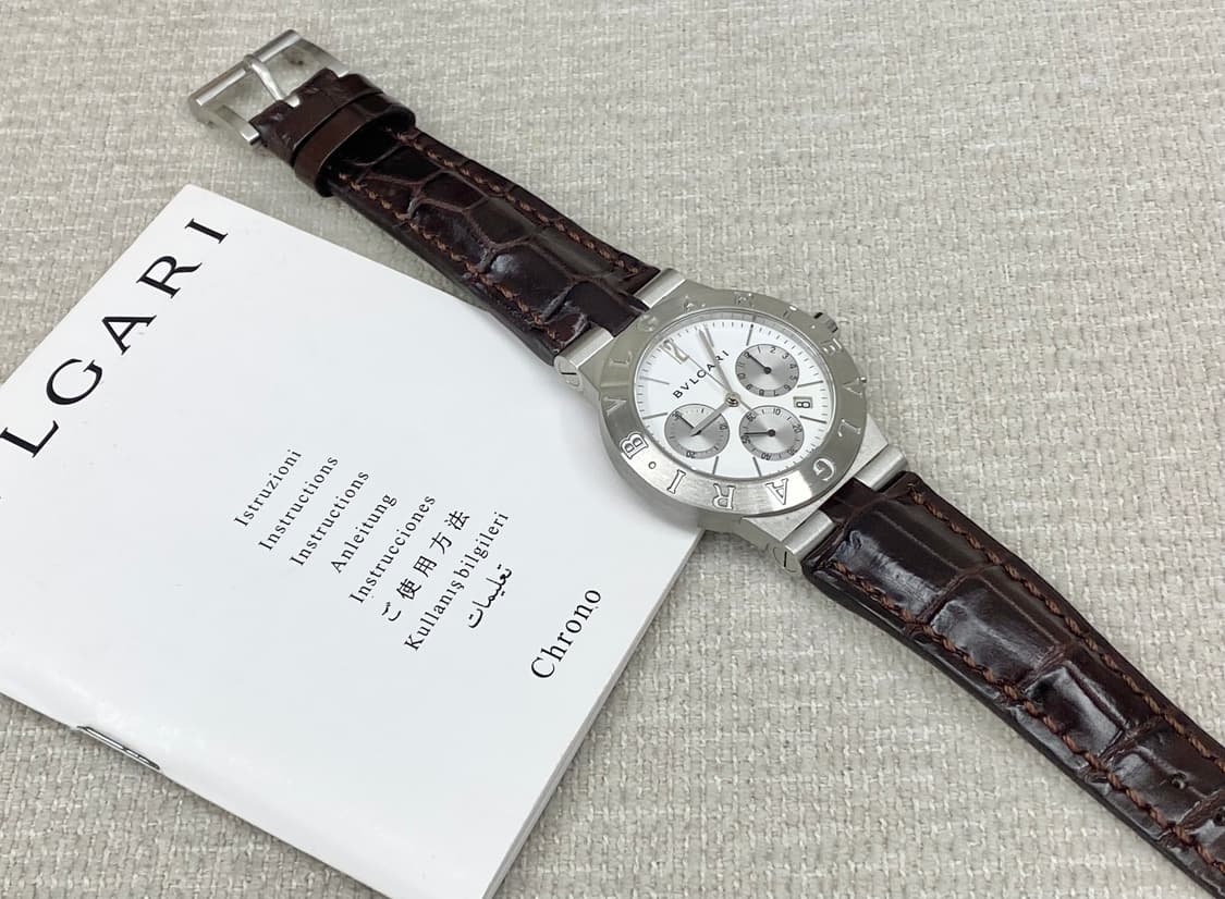 불가리 디아고노 CH35S 35mm 화이트 크로노 쿼츠 미듐 중형 상품이미지8