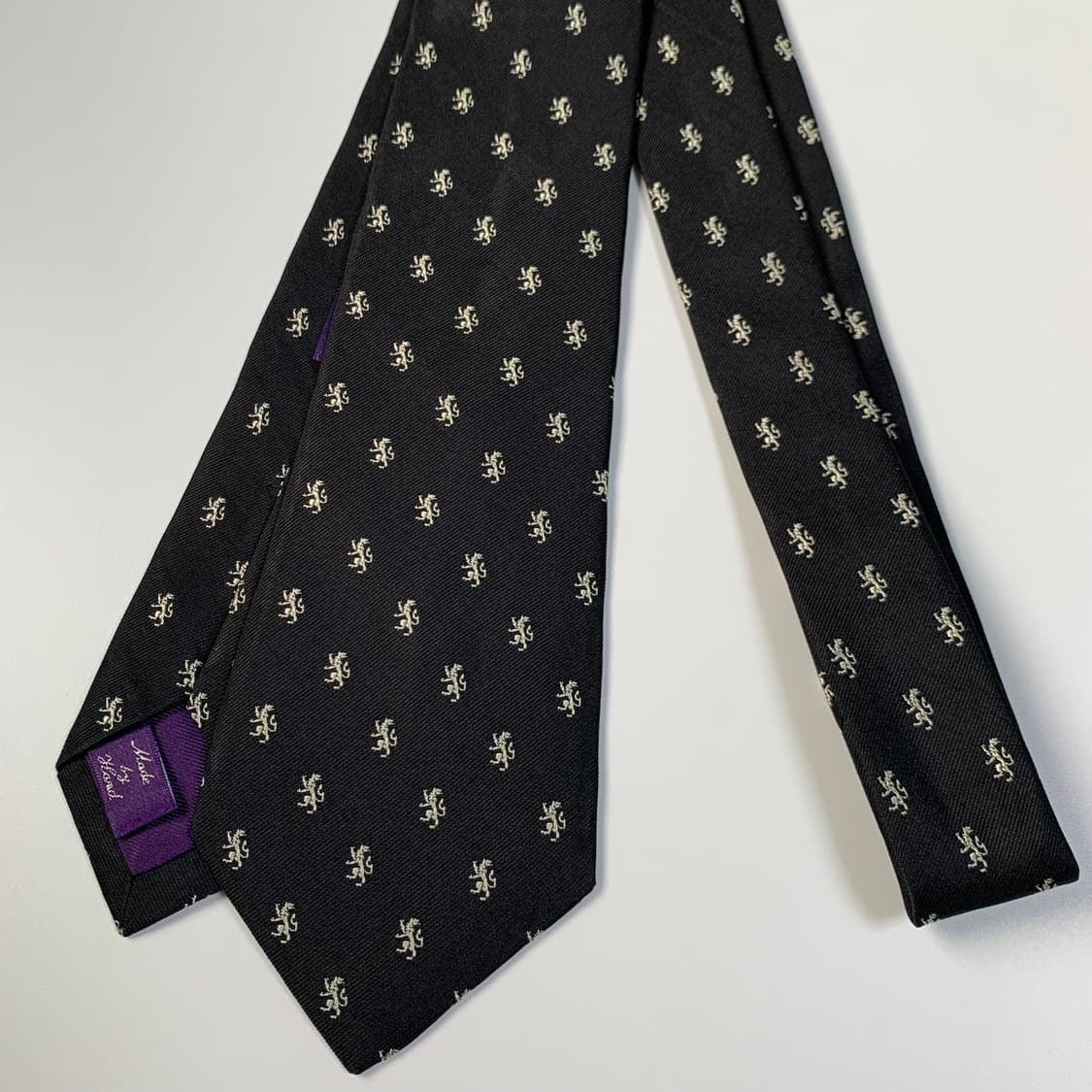 폴로 랄프로렌 퍼플라벨 블랙컬러 명품 100실크 최상급 넥타이 8.3cm 상품이미지8