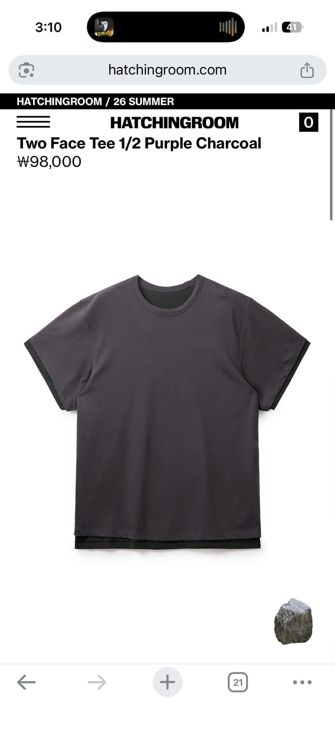 해칭룸 Two Face Tee 1/2 Purple Charcoal (1) 상품이미지1