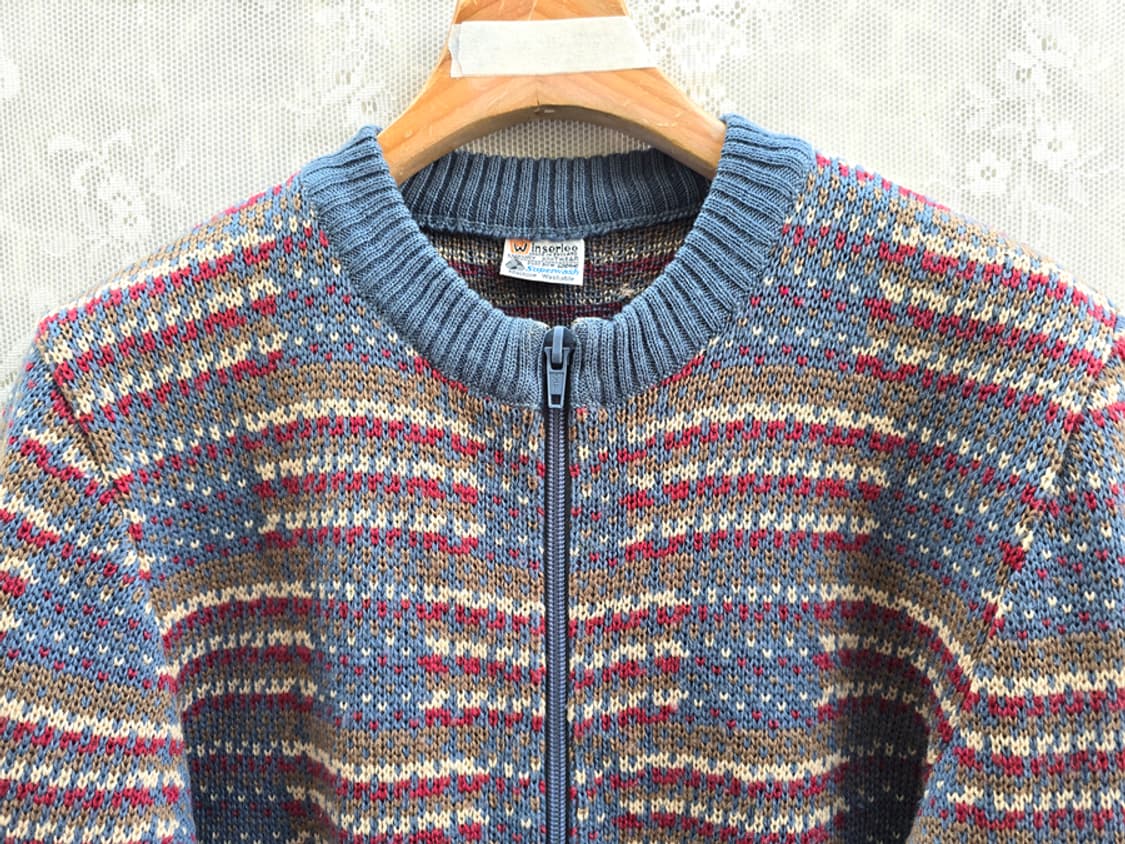 80s 영국산 풀집업 니트 상품이미지2