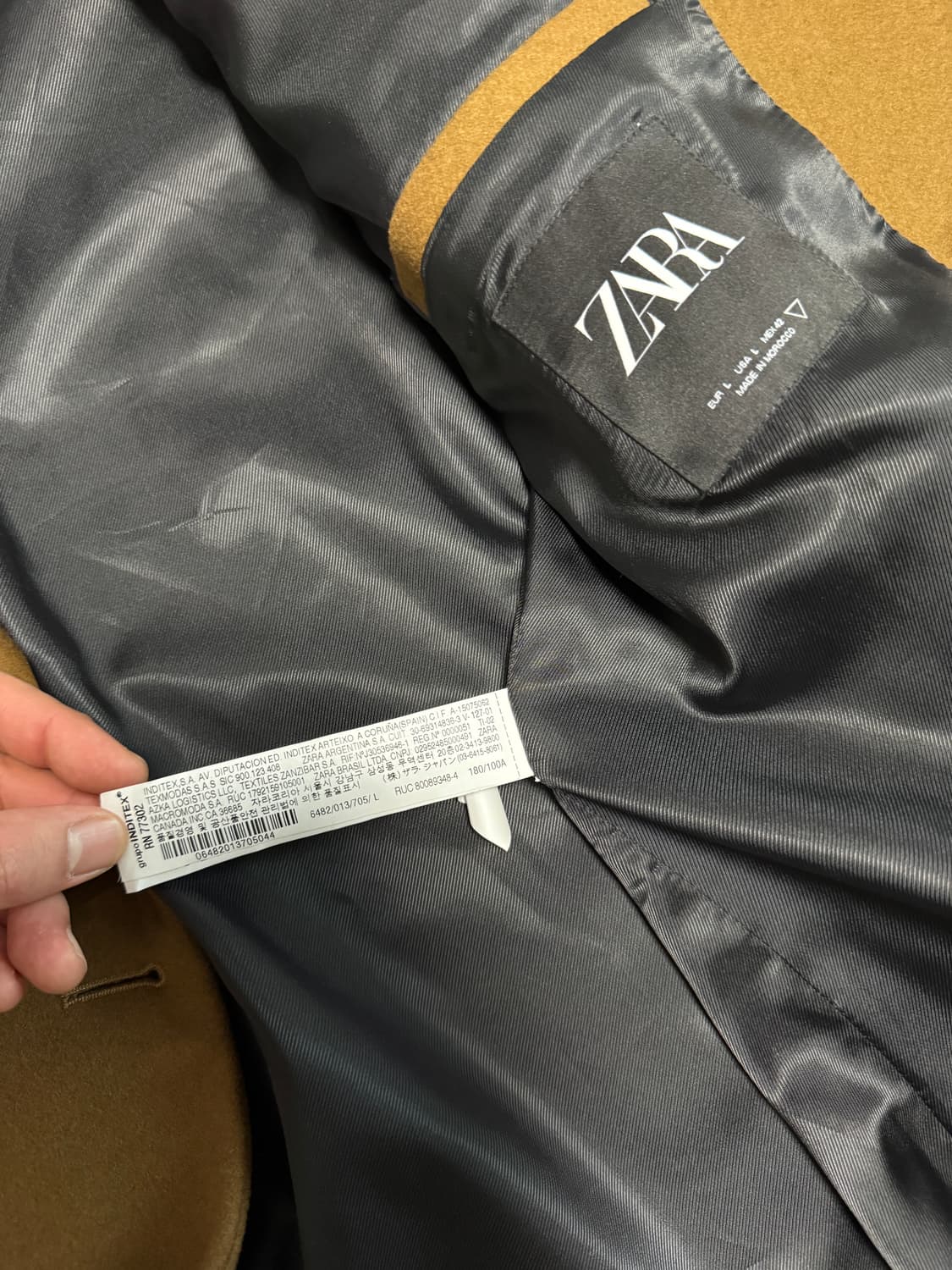 자라 더블 브레스티드 릴렉스 핏 코트 토바코 카멜 상품이미지6