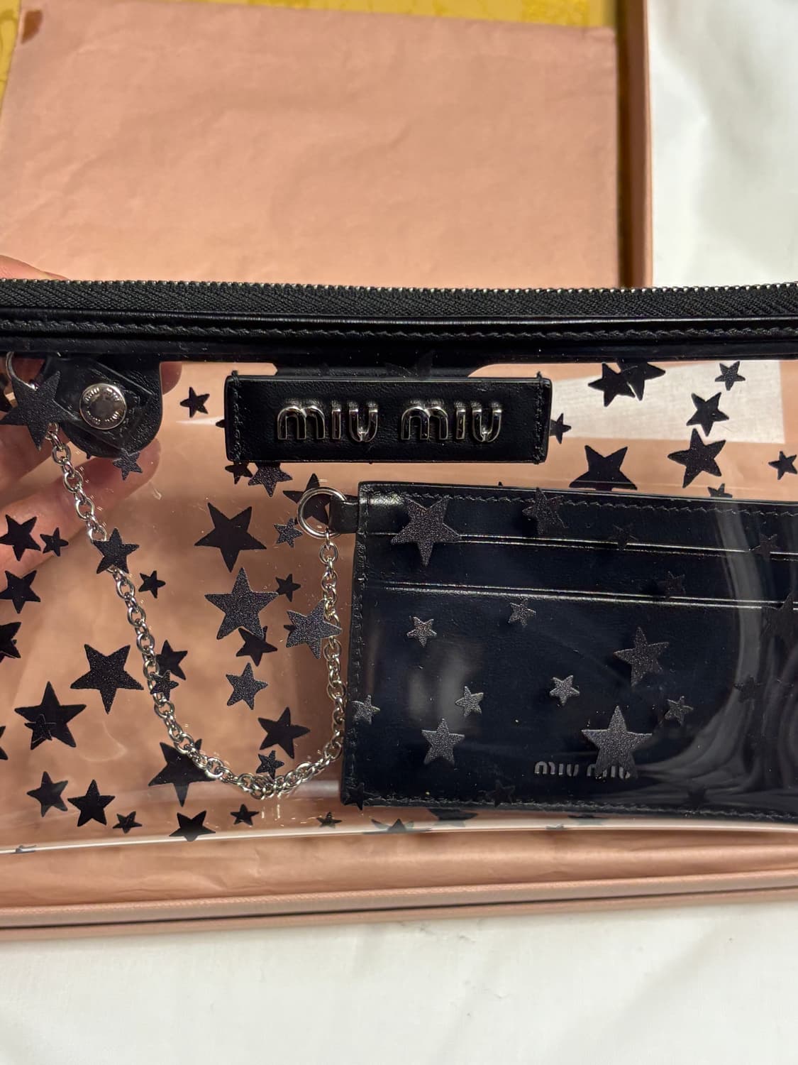 미우미우 투명 스타 파우치 + 카드지갑 세트 (새제품) 상품이미지4