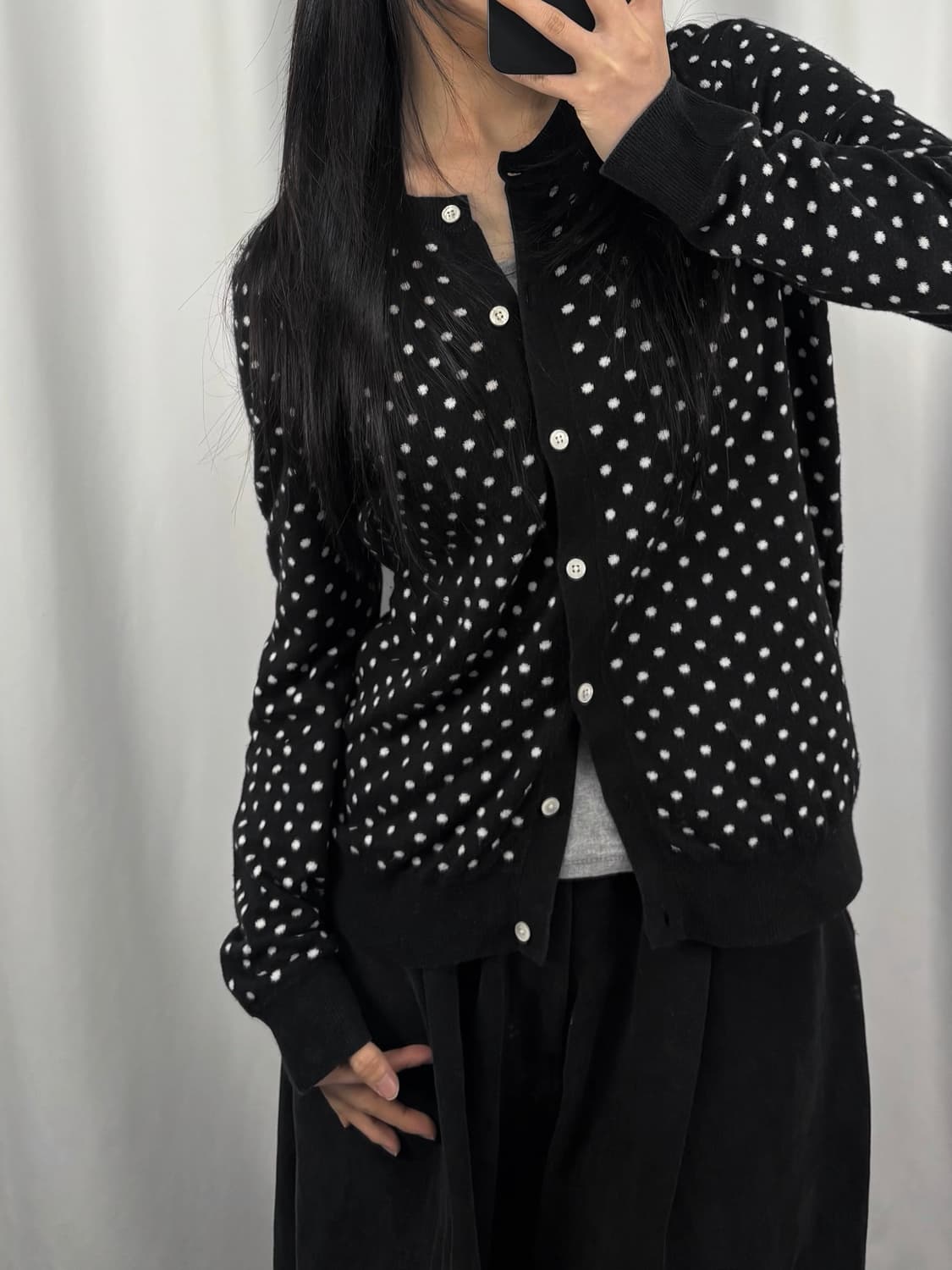 폴로 블랙 도트 가디건 상품이미지1