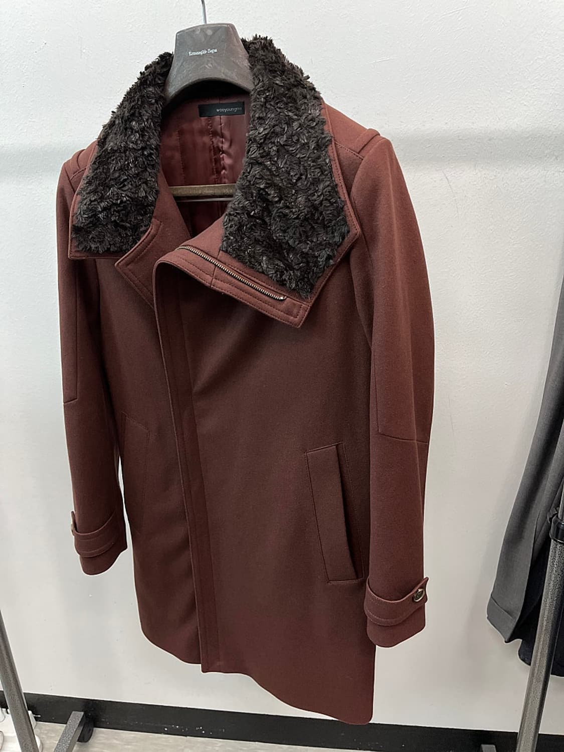 95) 우영미 10fw 버건디 캐시미어 코트 상품이미지1