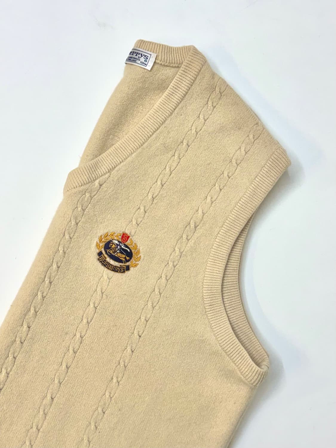 Buberrys 버버리 램스울 아이보리 케이블 니트 베스트 상품이미지3