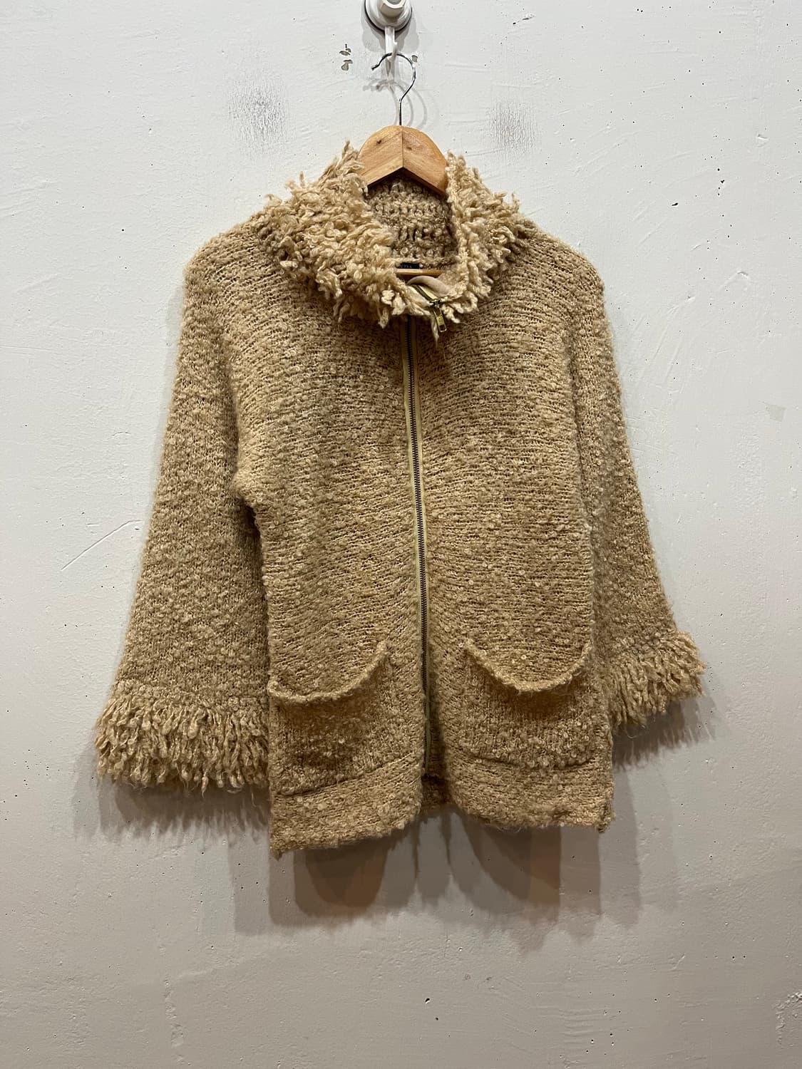 LATENDA 울 푸들 니트집업 우먼즈 상품이미지1