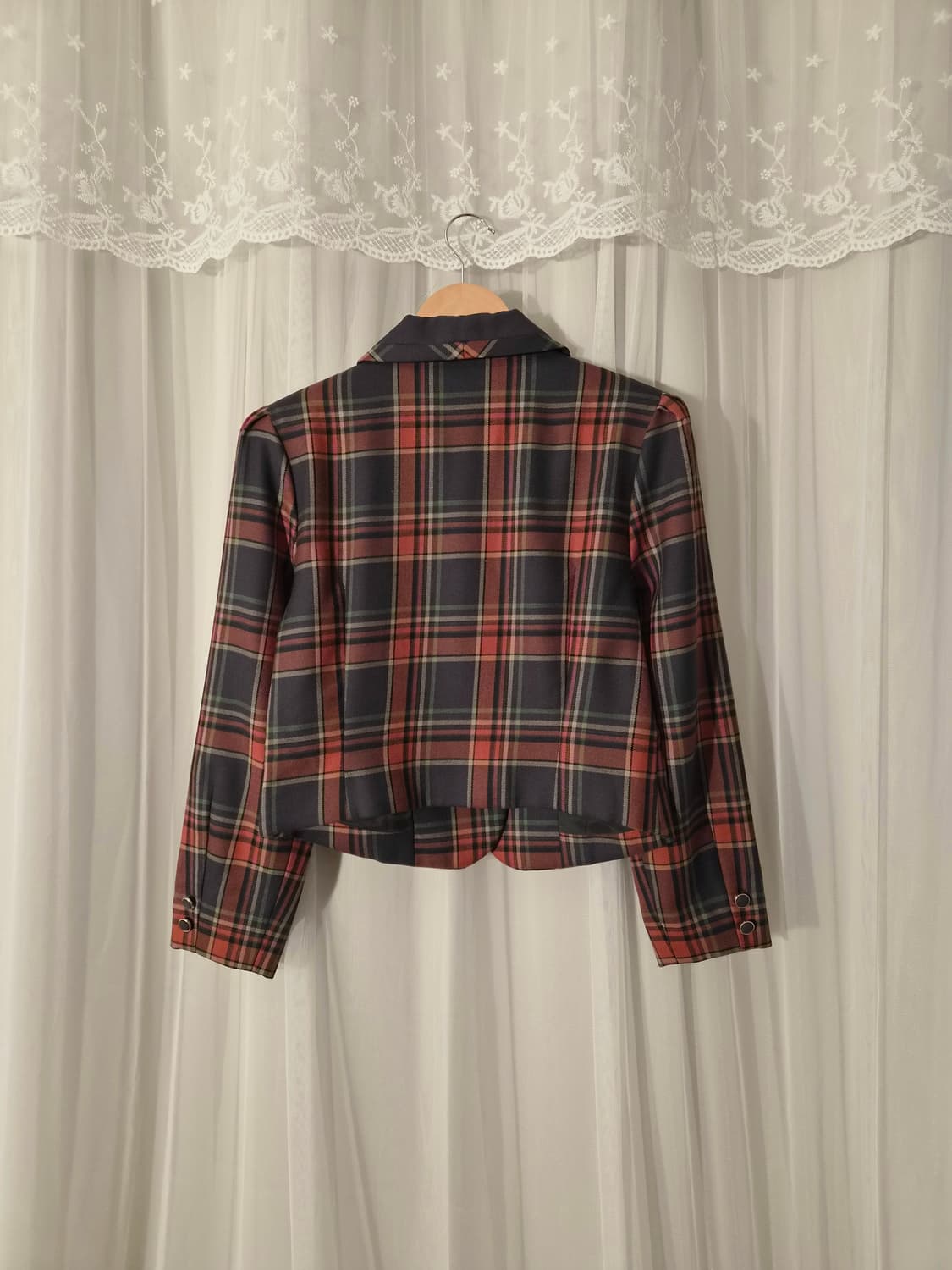 Vintage Khaki Orange Plaid Jacket 상품이미지4