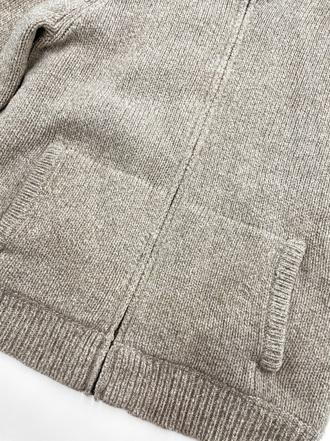 빈티지 엘엘빈 타탄 체크 라인 램스울 풀 집 니트 가디건 상품이미지6