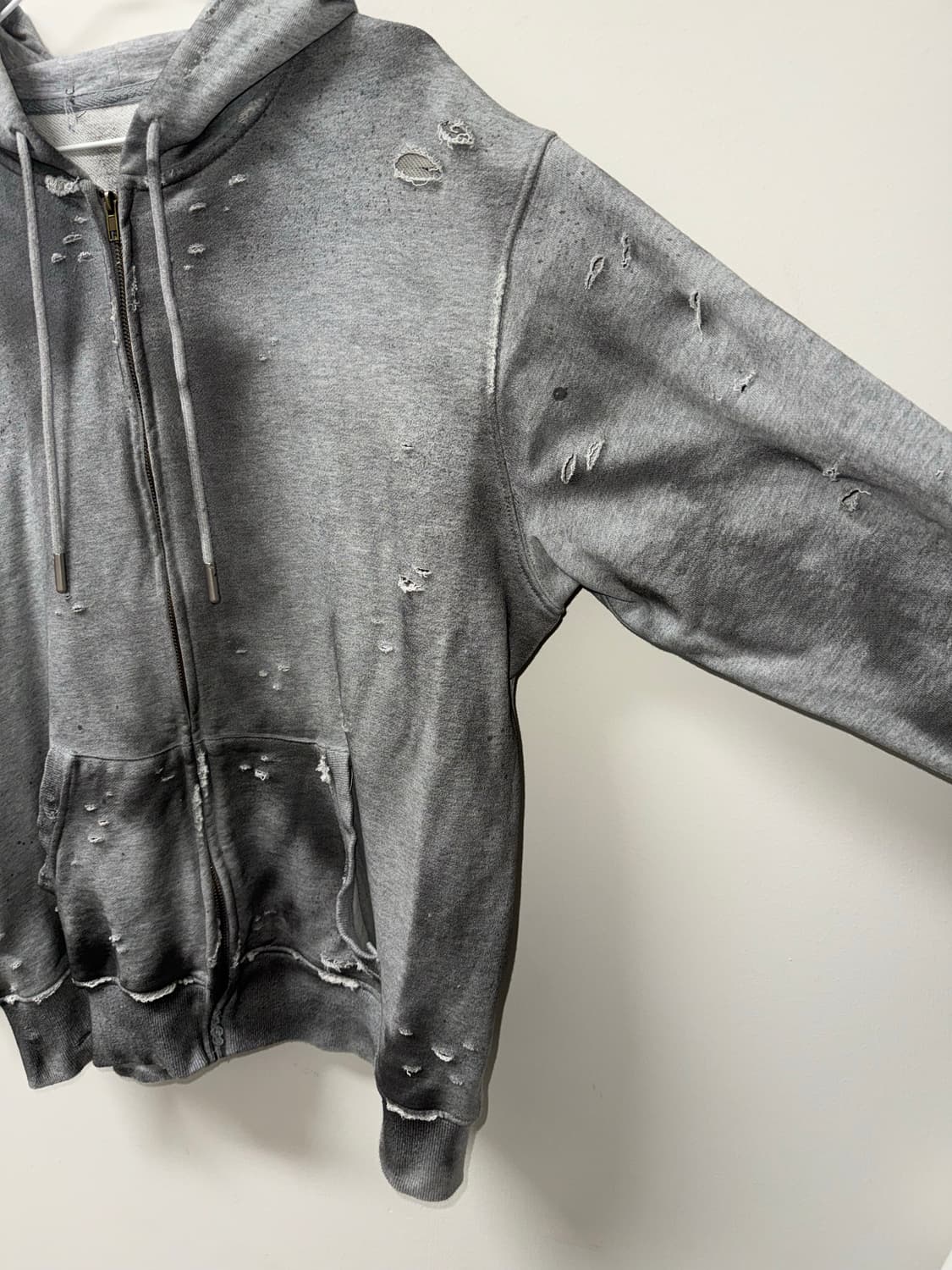 빈티지 디스트로이드 데미지 워싱 후드집업 상품이미지6
