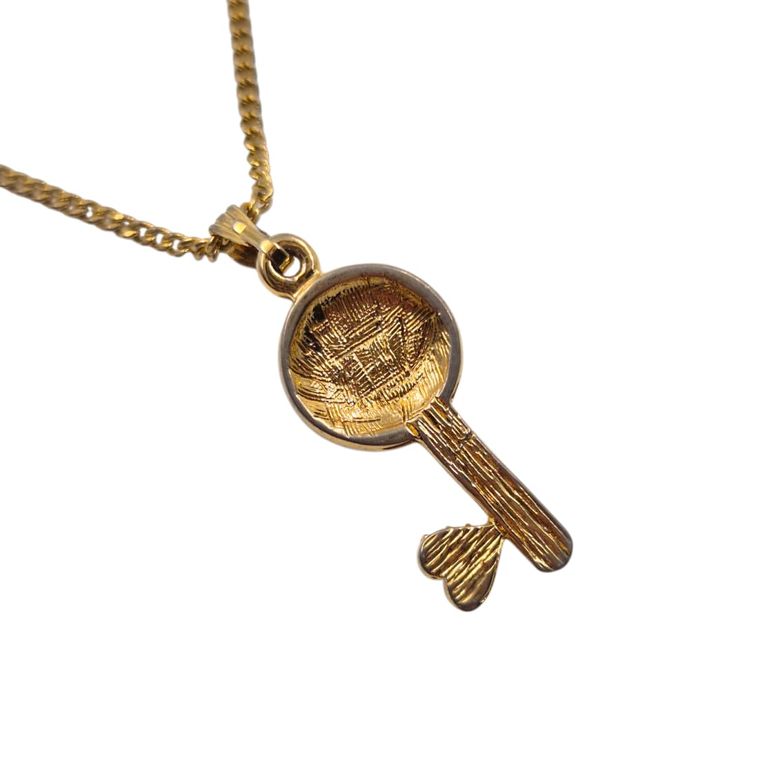 90s 프랑스 꾸레쥬 진주 하트 열쇠 큐빅 목걸이 상품이미지5