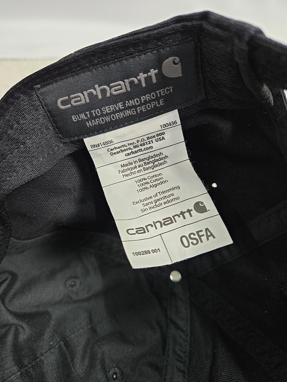 칼하트 캔버스 볼캡 블랙 상품이미지5