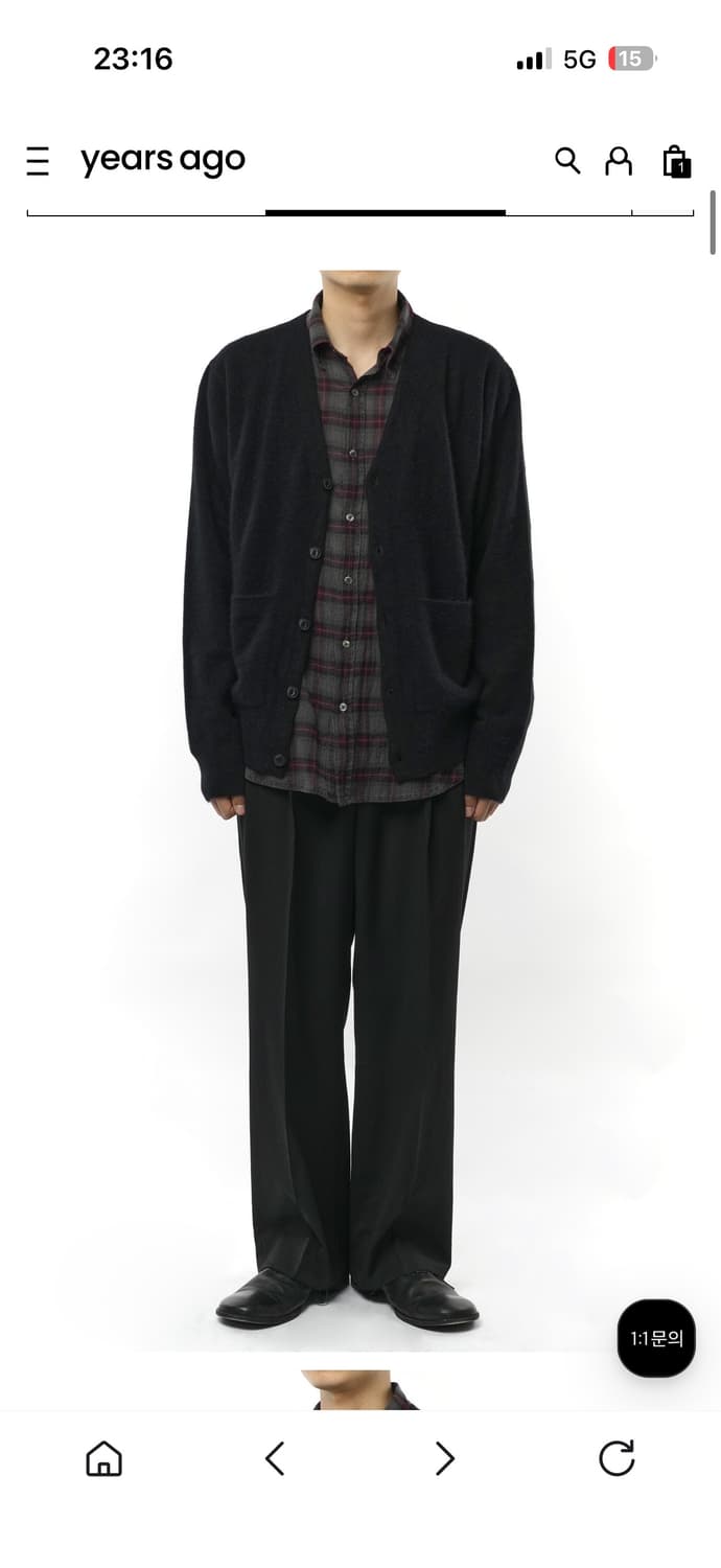 [M] 이얼즈어고 울 와이드팬츠 블랙 상품이미지2