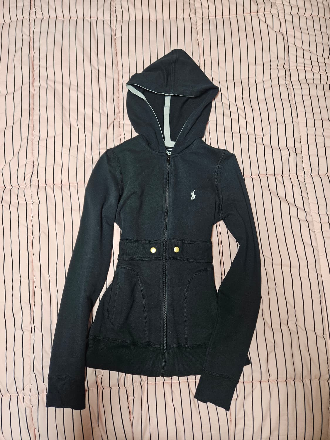 폴로 랄프로렌 슬림핏 후드집업 블랙 딱붙핏 여리핏 상품이미지3