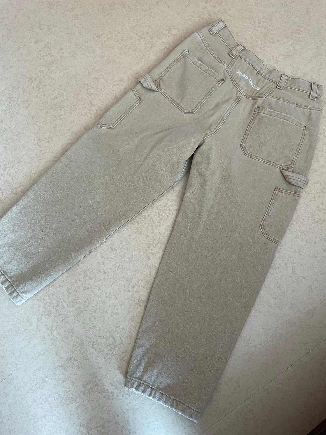 인세인개러지 더블니 워크팬츠 베이지 상품이미지5