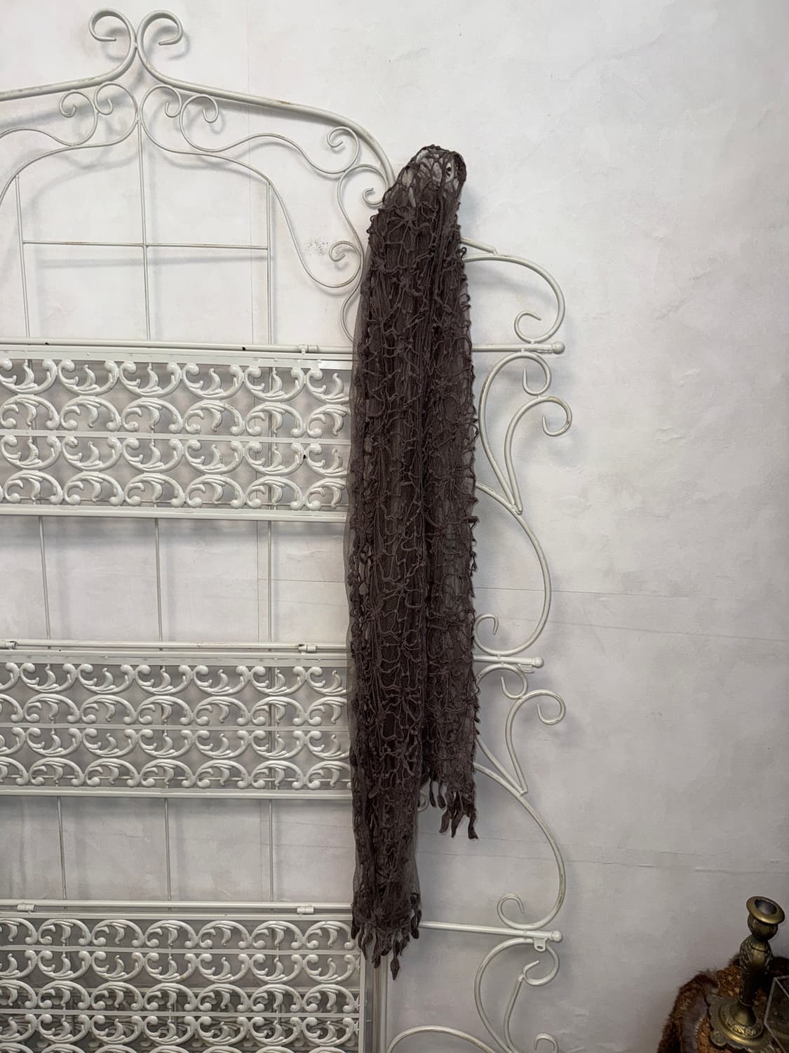 Gray grunge floral lace scarf 상품이미지4