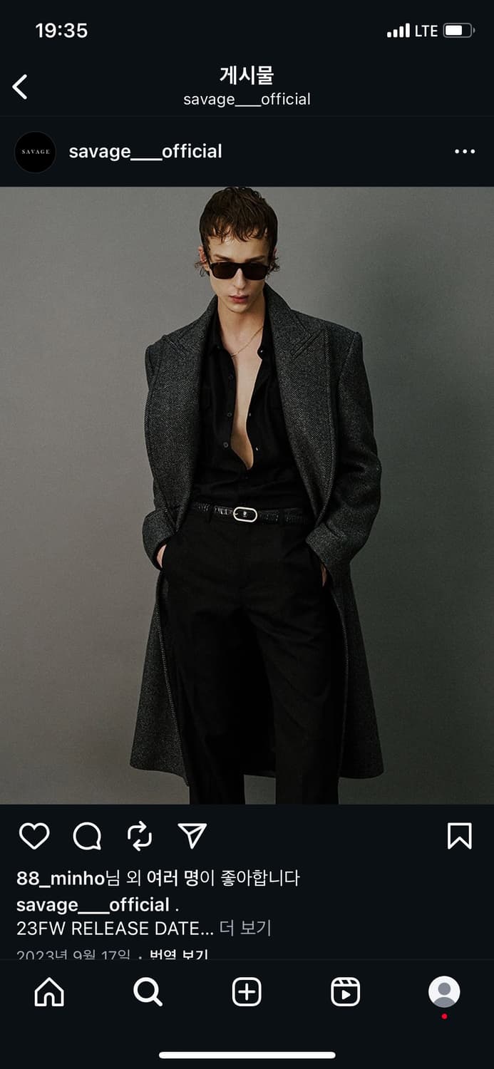 세비지 SAVAGE 헤링본 더블 롱 코트 L 상품이미지1