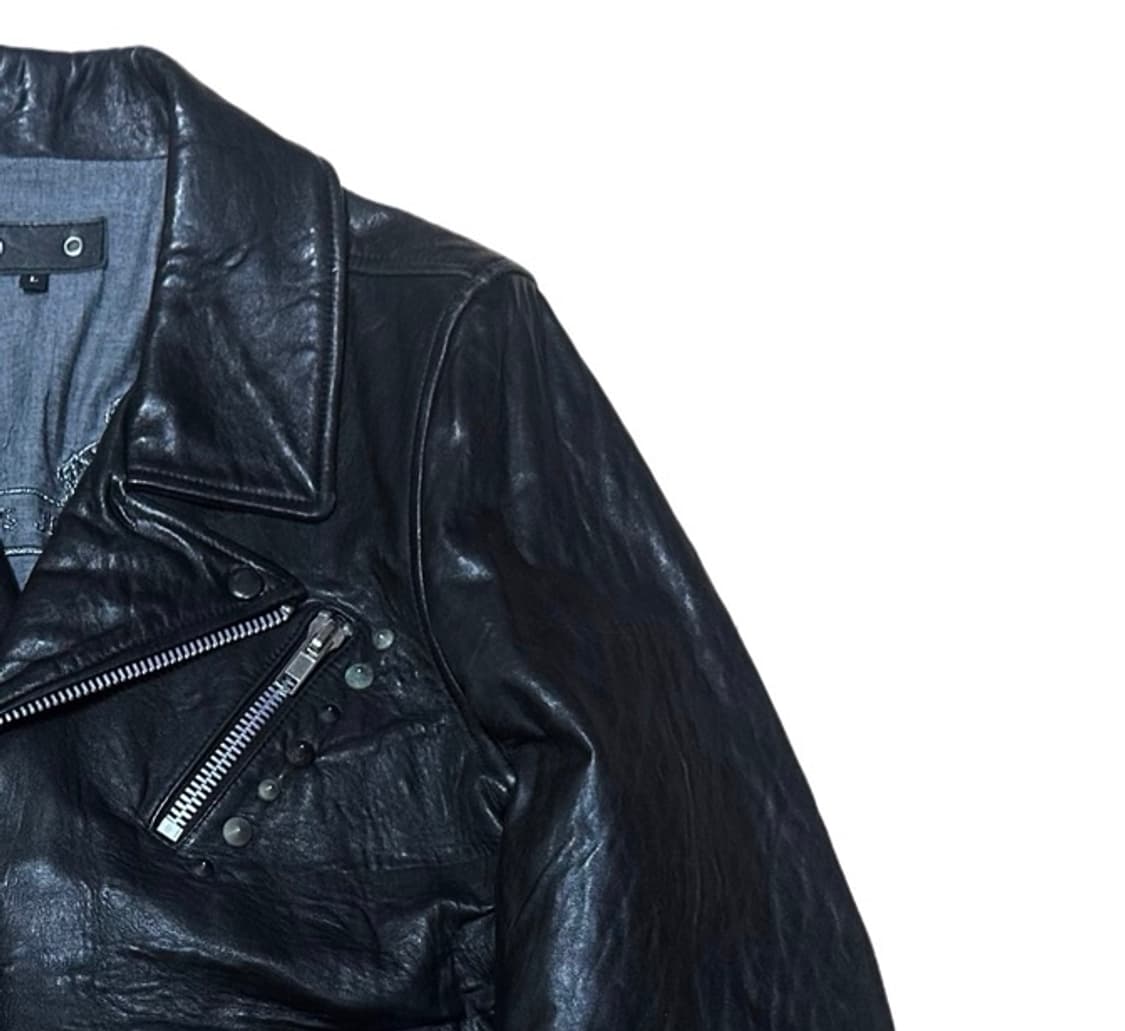 로빈스진 90s 블랙 카우레더자켓 L 상품이미지2