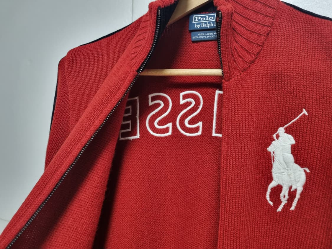 남성 POLO 폴로 랄프로렌 빅포니 스위스 램스 울 WOOL 니트 집업 상품이미지5