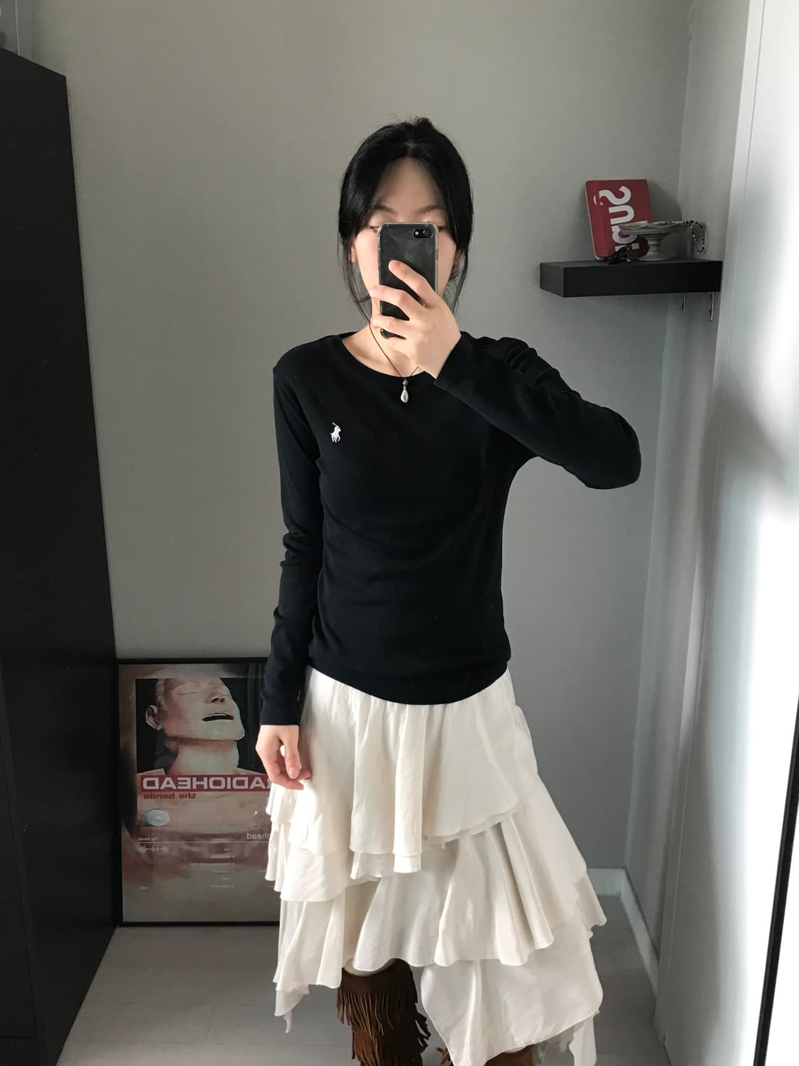 폴로 랄프로렌 QR코드택 포니로고 긴팔 롱슬리브티 상품이미지1