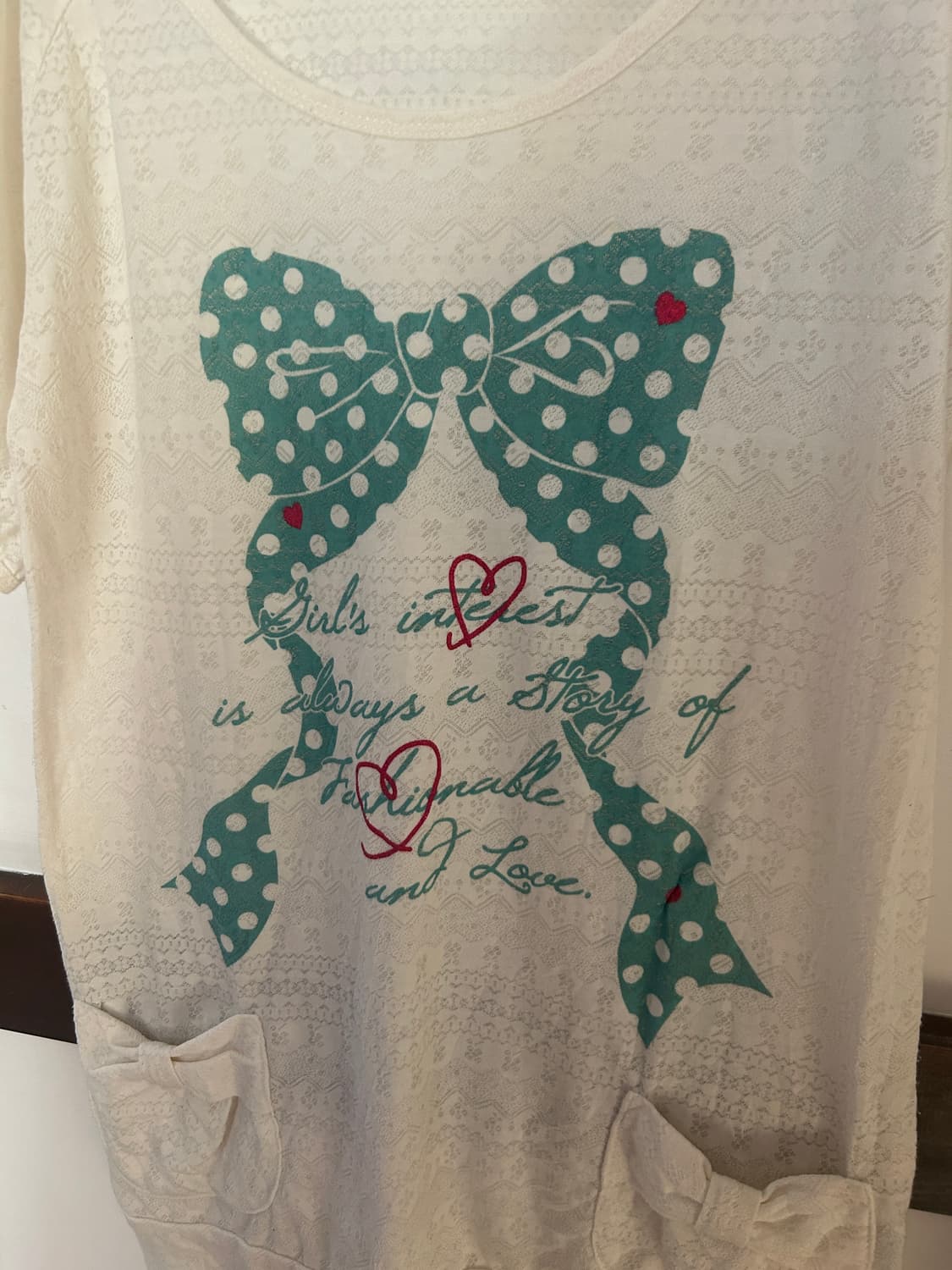 리본 레이스 티셔츠  상품이미지3