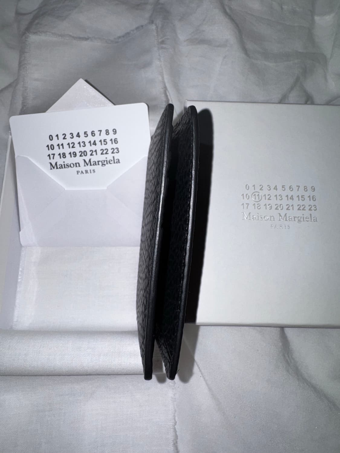 카드 지갑 ) 메종 마르지엘라 보빈 레더 카드 홀더 블랙 상품이미지4