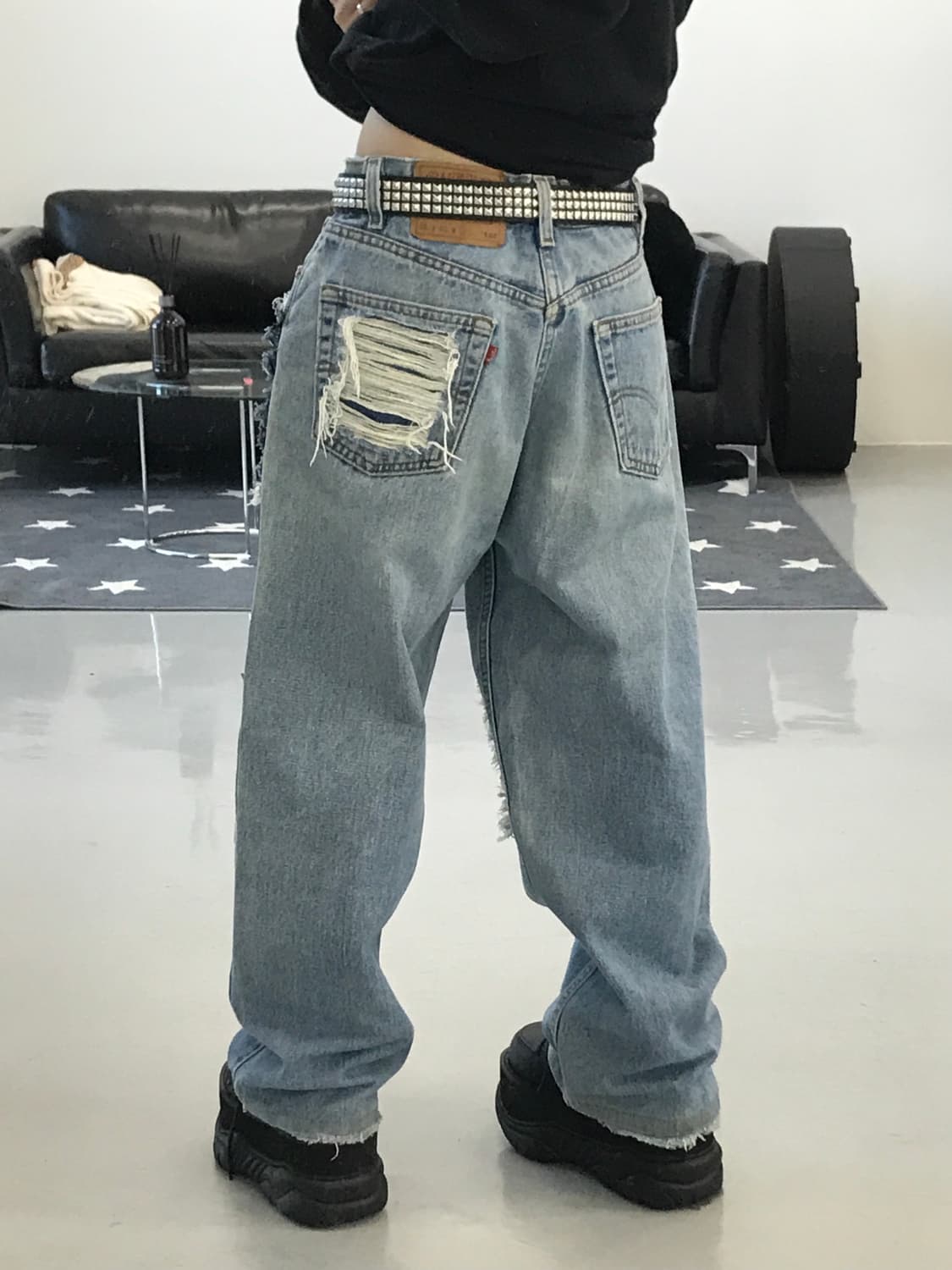 Levi’s 567 커스텀 패치워크 데님팬츠 상품이미지3