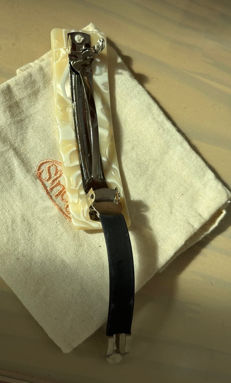 시눈 로고 헤어 클립 마블 아이보리 헤어핀 marble hairclip 상품이미지9