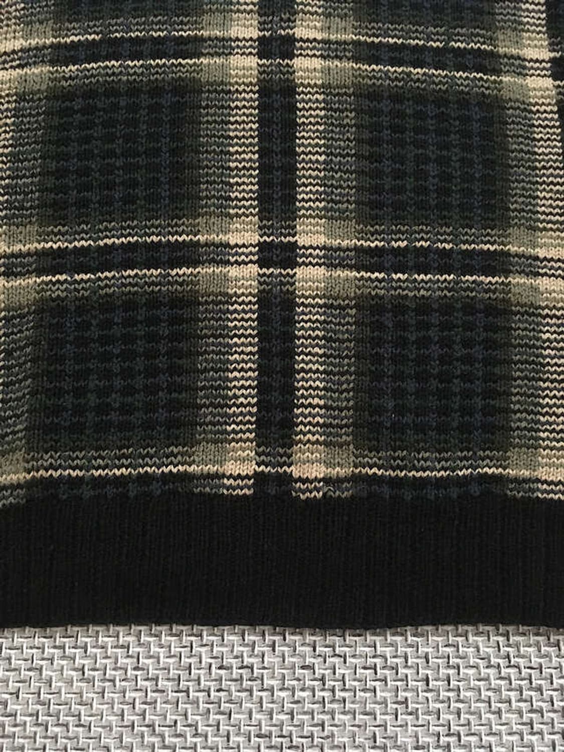 90s plaid check hand knit pullovers 상품이미지4