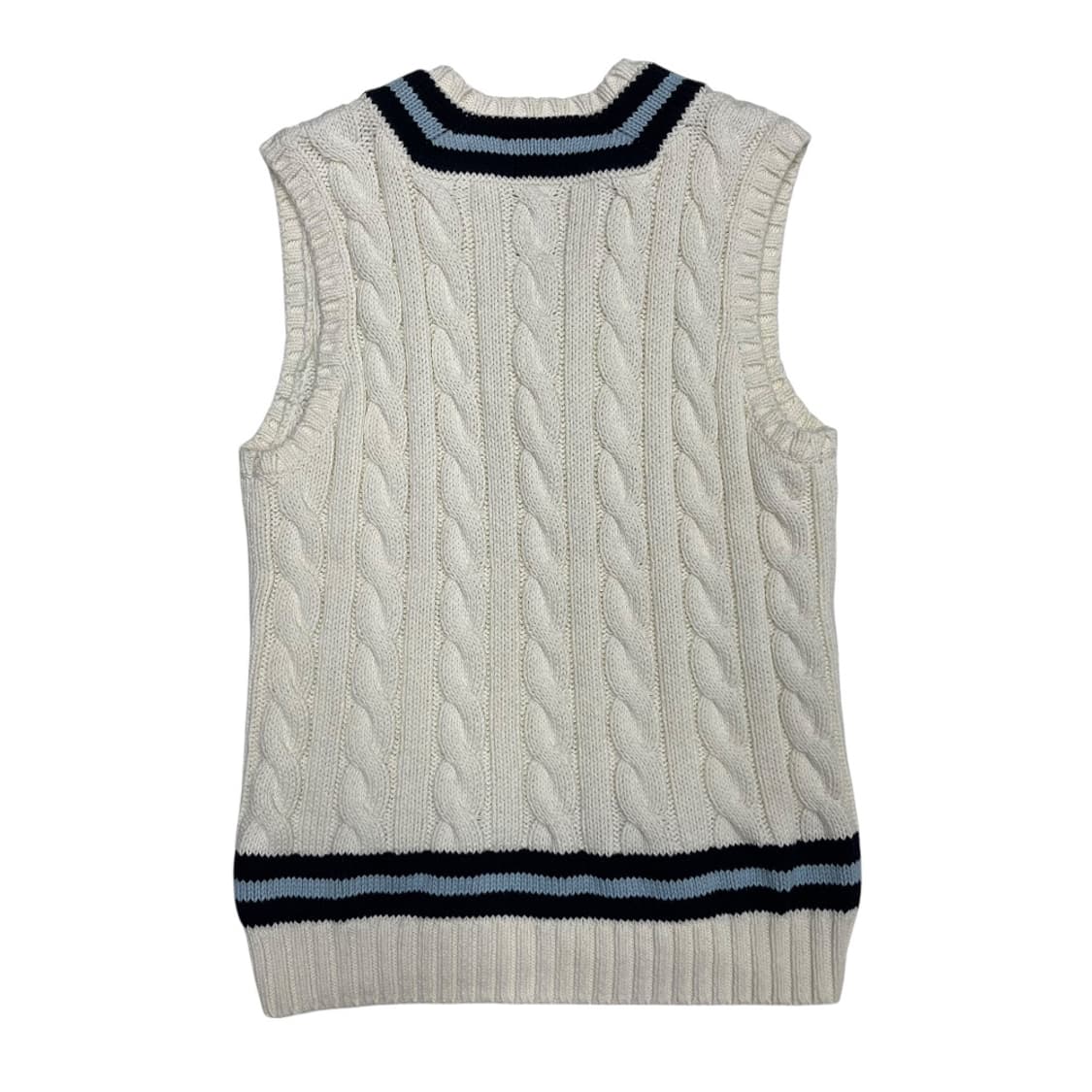 폴로 랄프로렌 소라 단가라 화이트 나시 꽈배기 니트 M 상품이미지3