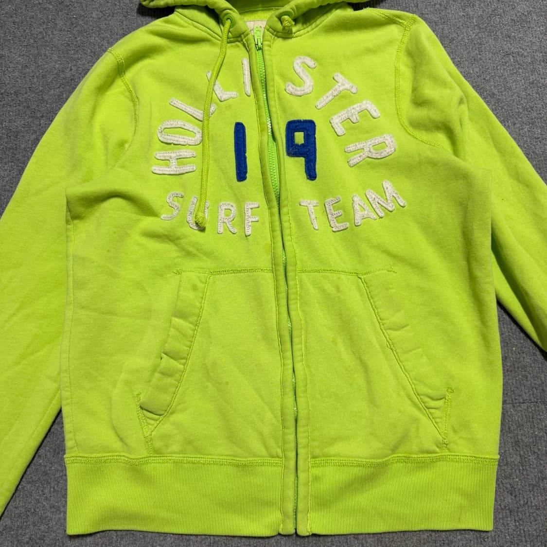 홀리스터 라임색 후드집업 L 상품이미지2