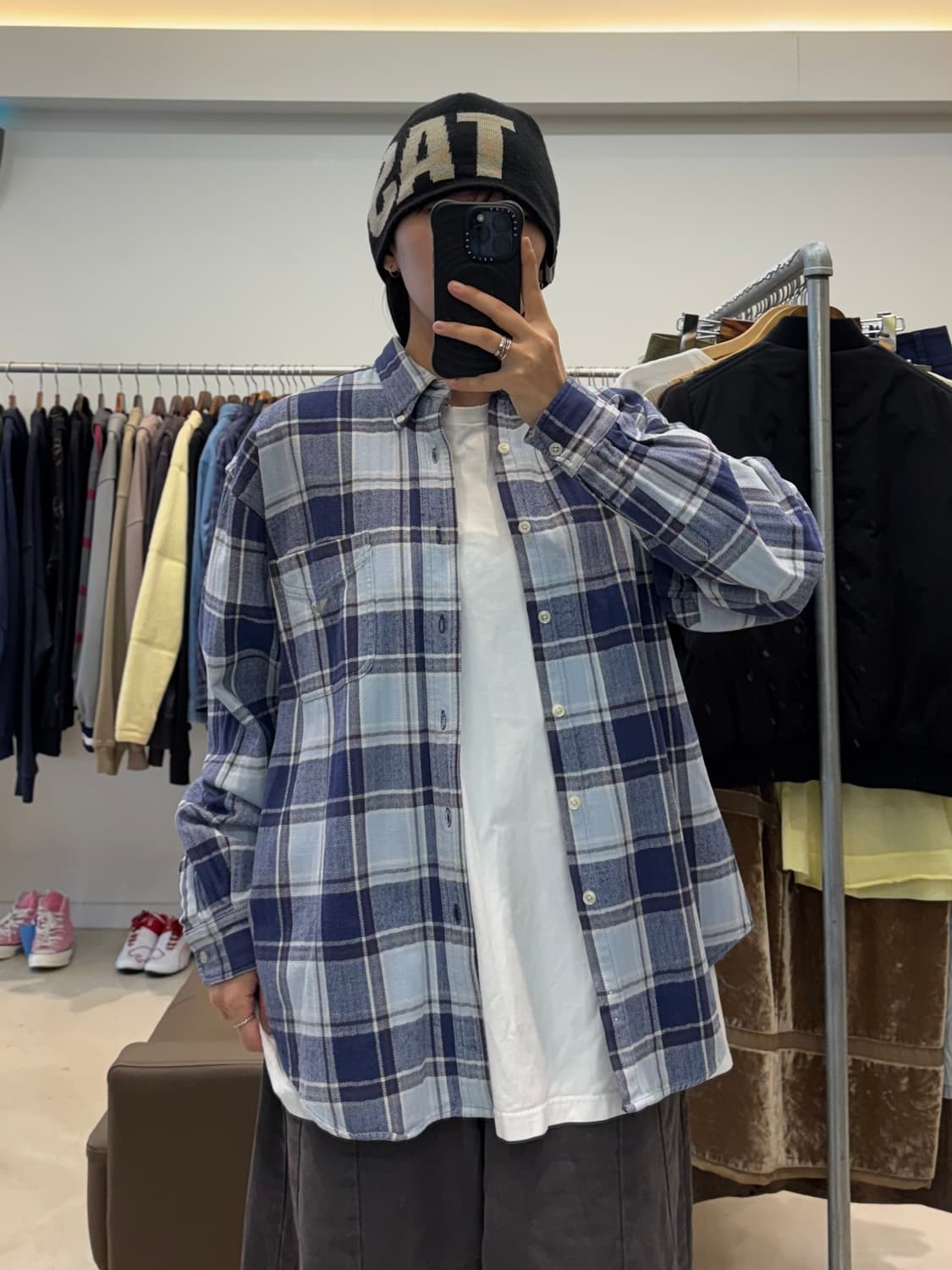 00s 엠포리오 아르마니 플란넬 체크 셔츠 상품이미지7