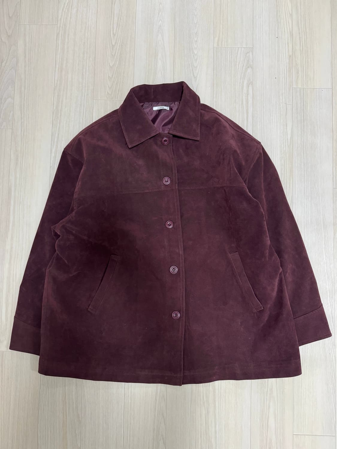 모렌트 [자체제작] 레온 오버핏 스웨이드 하프 코트 상품이미지1