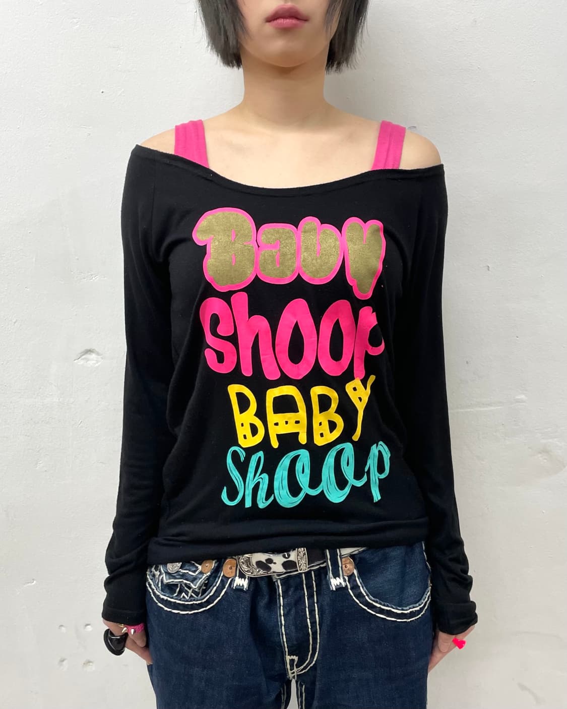 Baby Pink Shoulder Retro Long Sleeve  상품이미지2