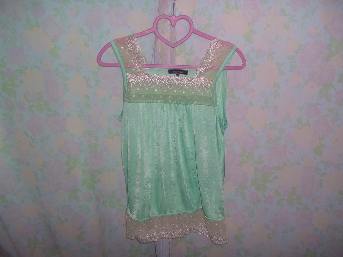 민트 실크 레이스 나시  상품이미지1