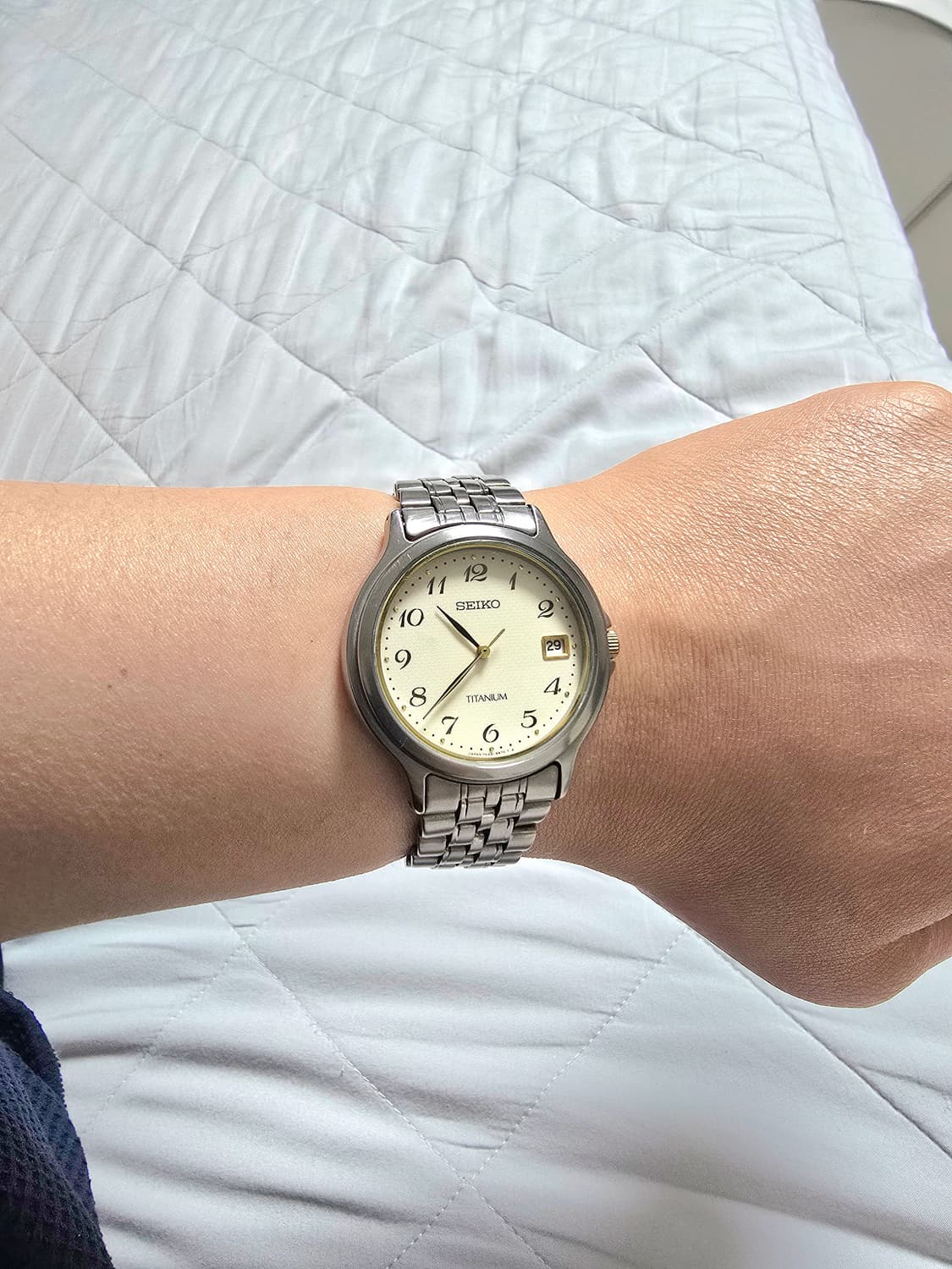 세이코 90's 7N42-8A60 티타늄 크림다이얼 브레게 인덱스 상품이미지6