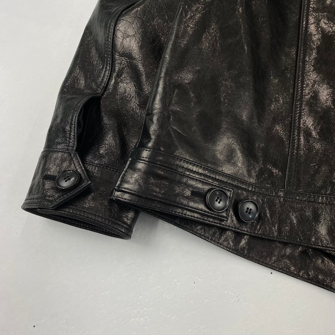 언히든 이태리 램스킨 3세대 복각 레더 트러커 자켓 (100) 상품이미지7