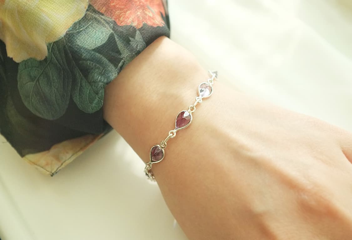 925실버 자수정 원석 데일리 팔찌 상품이미지3