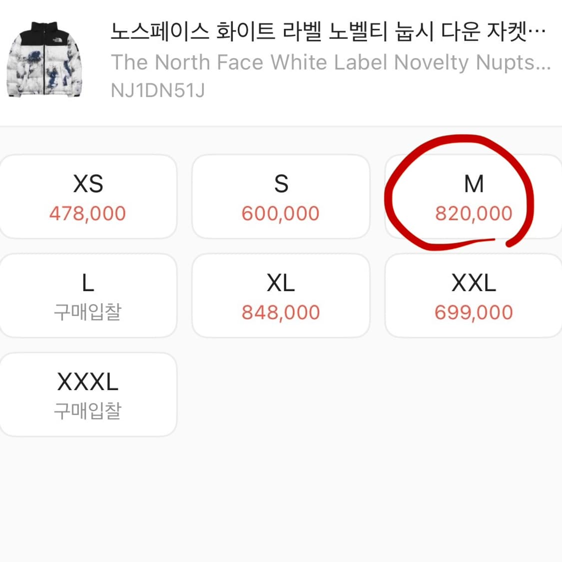 노스페이스 화이트 라벨 노벨티 눕시 다운 자켓 프린트 화이트 샌드 상품이미지7