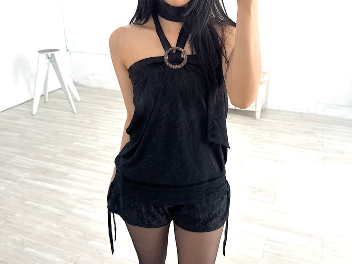 CECIL McBEE Zebra Halter Tube Top 상품이미지2