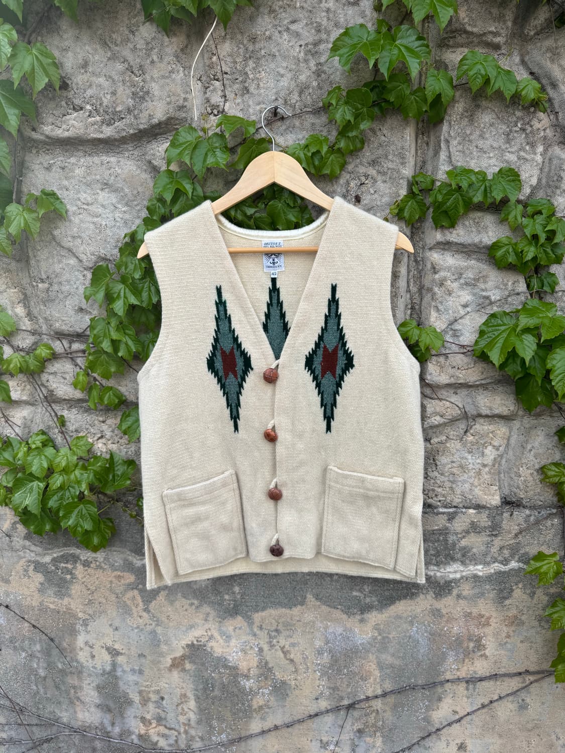 오르테가 핸드 우븐 울 네이티브 아메리칸 웨스턴 치마요 베스트 조끼 상품이미지1